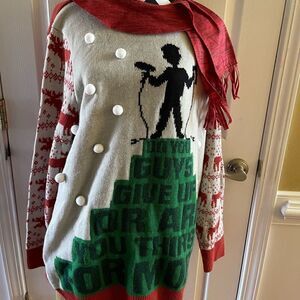 Home Alone Ugly Christmas Sweater Beige,red,green &Black size S/M Adult